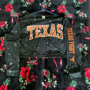 100% COTTON CROPPED LONG-SLEEVED PINK CREW